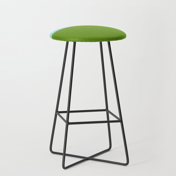 Color Block Bright Aqua Blue and Vibrant Spring Green Stool Gallery Image 1