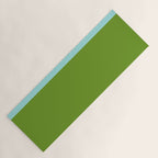 Color Block Bright Aqua Blue and Vibrant Spring Green Yoga Mat Gallery Image 1
