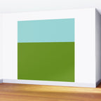 Color Block Bright Aqua Blue and Vibrant Spring Green Wall Mural Gallery Image 2