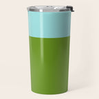 Color Block Bright Aqua Blue and Vibrant Spring Green Travel Mug Gallery Image 2