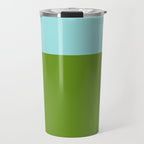 Color Block Bright Aqua Blue and Vibrant Spring Green Travel Mug Gallery Image 1