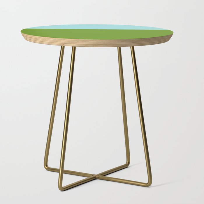 Color Block Bright Aqua Blue and Vibrant Spring Green Side Table Gallery Image 1