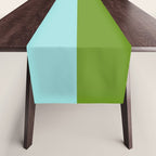 Color Block Bright Aqua Blue and Vibrant Spring Green Table Runner Gallery Image 1