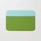 Color Block Bright Aqua Blue and Vibrant Spring Green Bath Mat Gallery Image 1