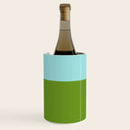 Color Block Bright Aqua Blue and Vibrant Spring Green Wine Chiller Gallery Image 1