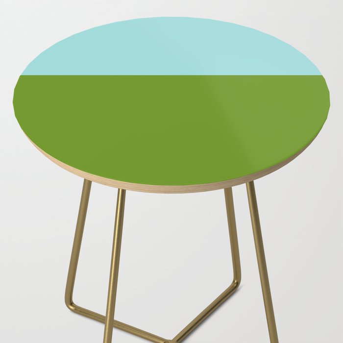 Color Block Bright Aqua Blue and Vibrant Spring Green Side Table Gallery Image 2
