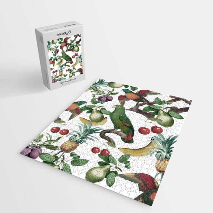 Tropical Vintage Floral and Fauna Jigsaw Puzzle Gallery Image 2