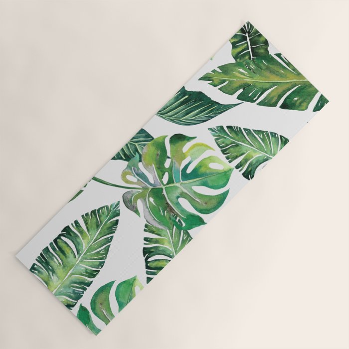 Jungle Leaves, Banana, Monstera #society6 Yoga Mat Gallery Image 1