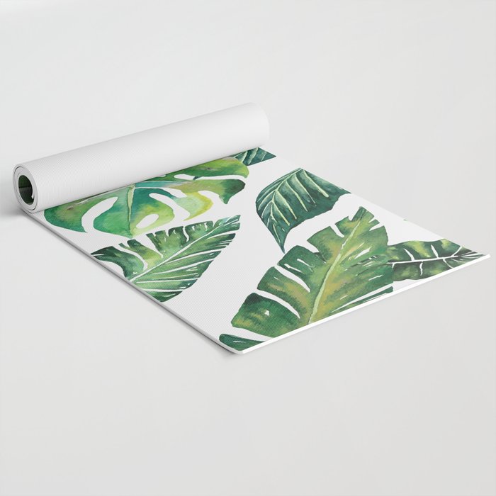 Jungle Leaves, Banana, Monstera #society6 Yoga Mat Gallery Image 2