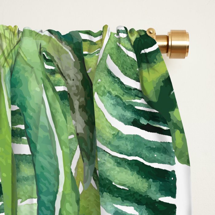 Jungle Leaves, Banana, Monstera #society6 Window Curtain Gallery Image 2
