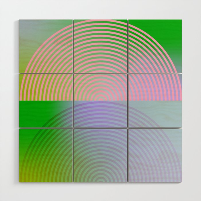 summer pastel gradient shapes Wood Wall Art Gallery Image 1