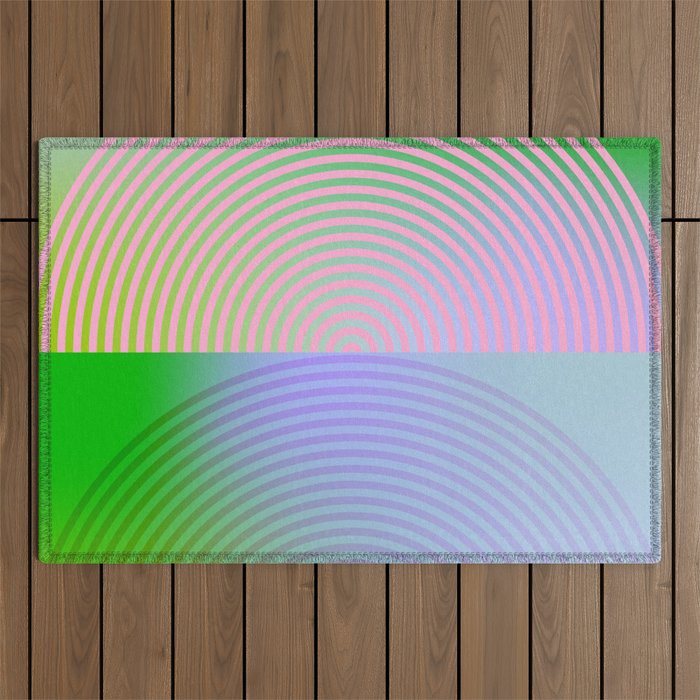 summer pastel gradient shapes Outdoor Rug Gallery Image 1