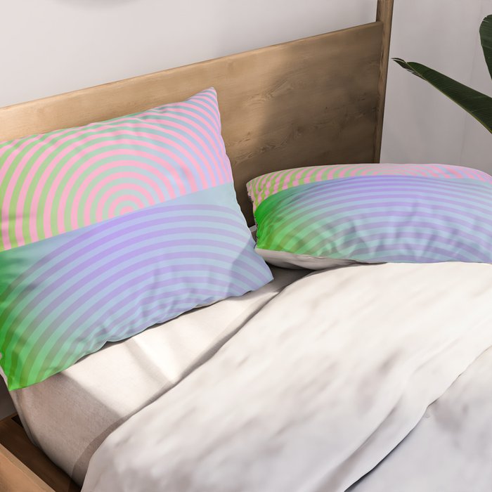 summer pastel gradient shapes Pillow Sham Gallery Image 2