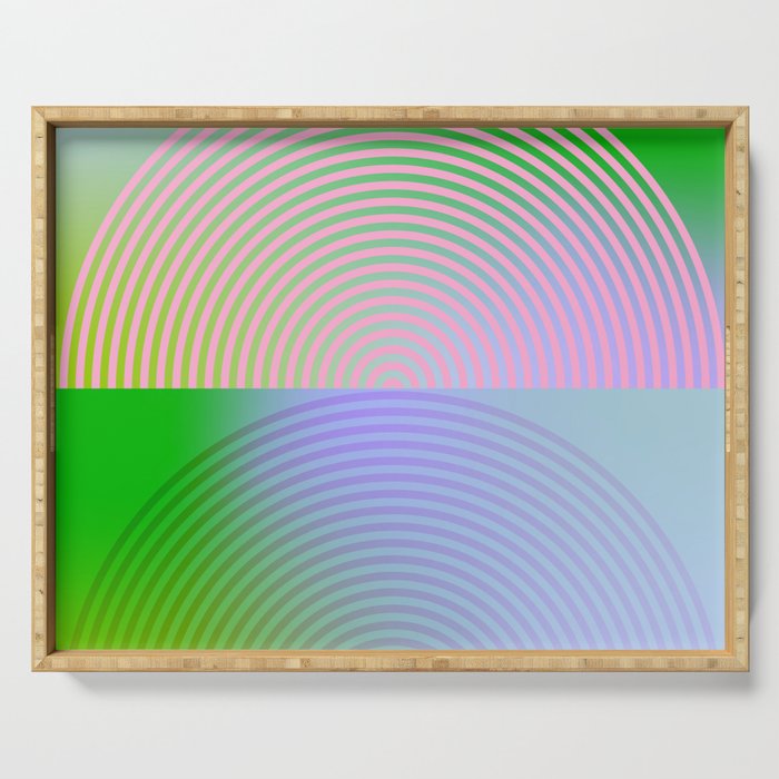 summer pastel gradient shapes Serving Tray Gallery Image 1