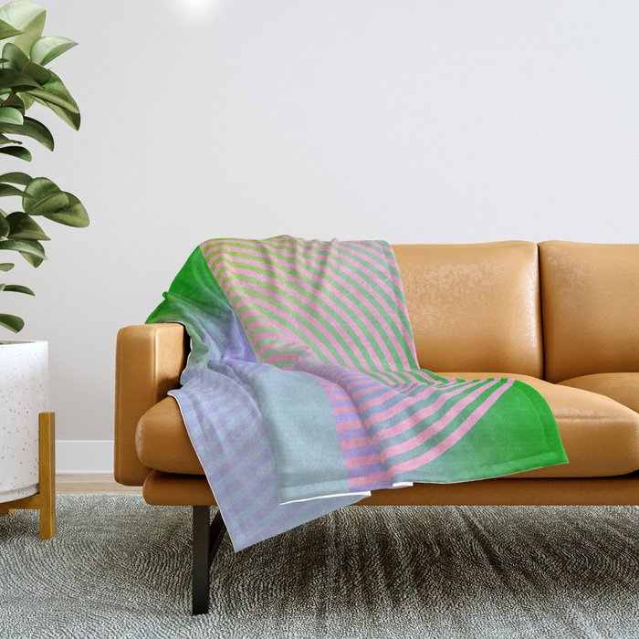 summer pastel gradient shapes Throw Blanket Gallery Image 1