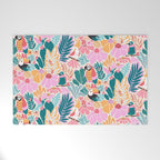 Joyful Jungle Birds In The Happy Pastel Tropics Welcome Mat Gallery Image 1