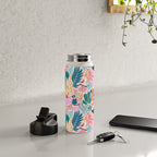 Joyful Jungle Birds In The Happy Pastel Tropics Water Bottle Gallery Image 4