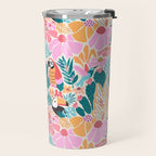 Joyful Jungle Birds In The Happy Pastel Tropics Travel Mug Gallery Image 2