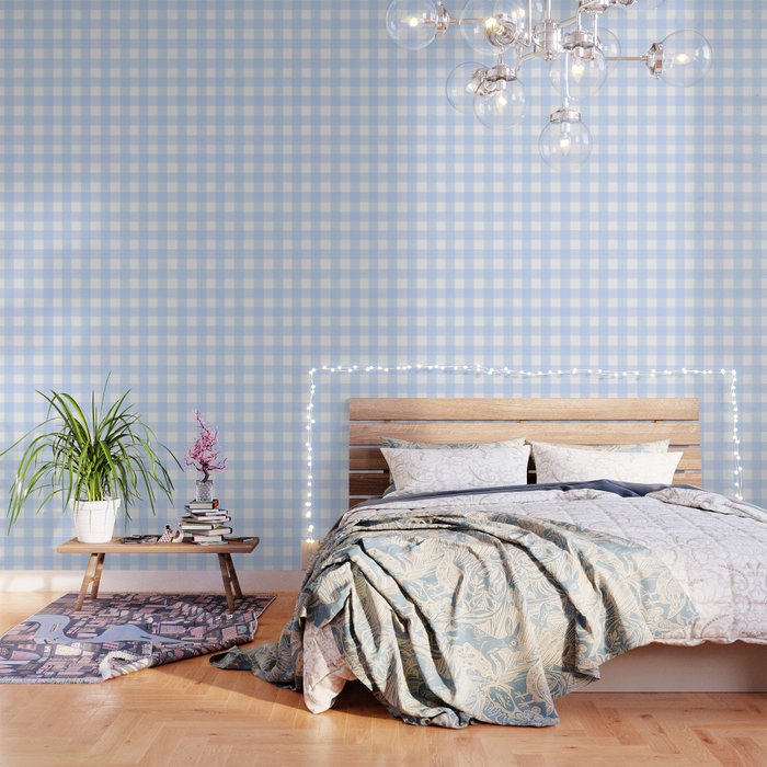 Light blue Gingham ,checkered ,buffalo ,plaid pattern Wallpaper Gallery Image 3