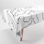 Minimal Line Art Ocean Waves Tablecloth Gallery Image 1