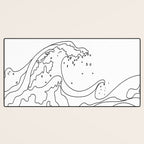 Minimal Line Art Ocean Waves Desk Mat Gallery Image 3