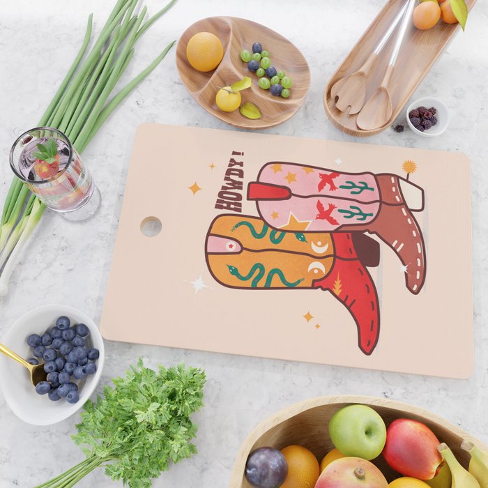 Howdy! Cowboy Boots Cutting Board Gallery Image 2