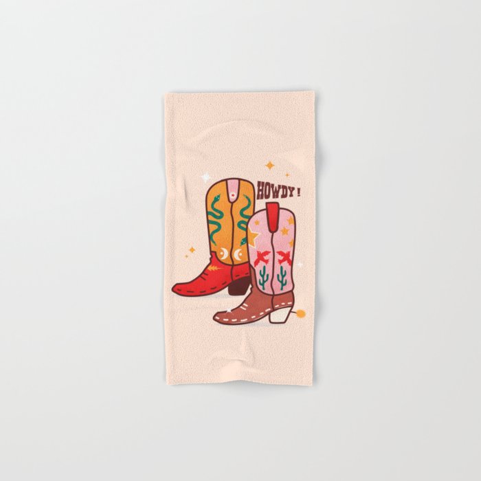Howdy! Cowboy Boots Bath Towel Gallery Image 1