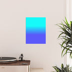Neon Blue and Bright Neon Aqua Ombré Shade Color Fade Poster Gallery Image 2