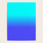 Neon Blue and Bright Neon Aqua Ombré Shade Color Fade Poster Gallery Image 4