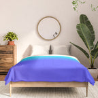 Neon Blue and Bright Neon Aqua Ombré Shade Color Fade Comforter Gallery Image 3