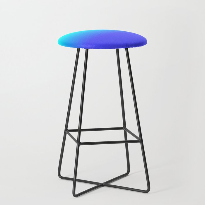 Neon Blue and Bright Neon Aqua Ombré Shade Color Fade Stool Gallery Image 1