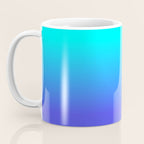 Neon Blue and Bright Neon Aqua Ombré Shade Color Fade Coffee Mug Gallery Image 3