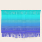 Neon Blue and Bright Neon Aqua Ombré Shade Color Fade Wall Hanging Gallery Image 1