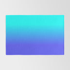 Neon Blue and Bright Neon Aqua Ombré Shade Color Fade Rug Gallery Image 2
