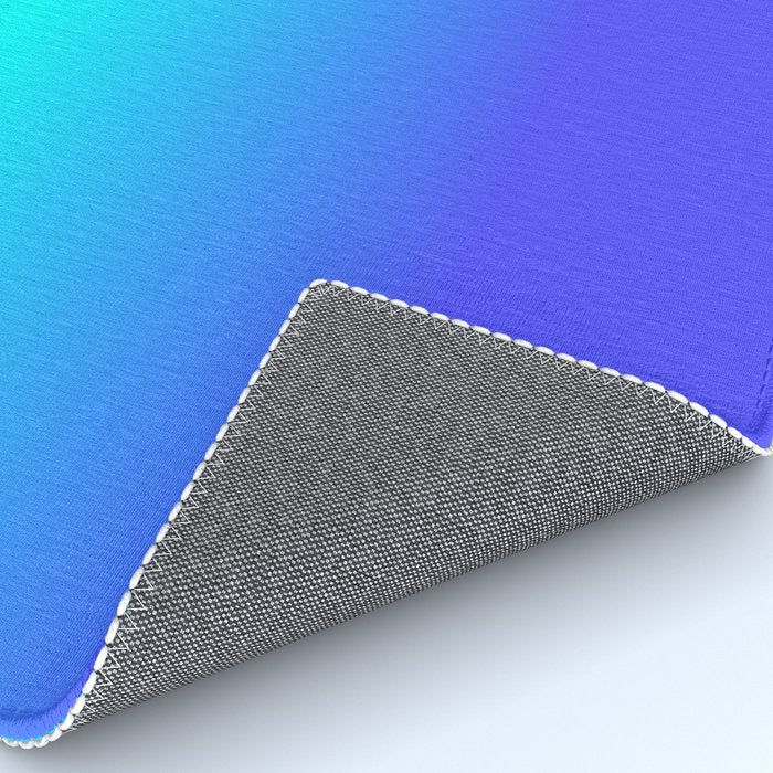 Neon Blue and Bright Neon Aqua Ombré Shade Color Fade Rug Gallery Image 4