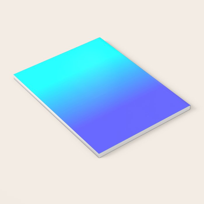 Neon Blue and Bright Neon Aqua Ombré Shade Color Fade Notebook Gallery Image 3