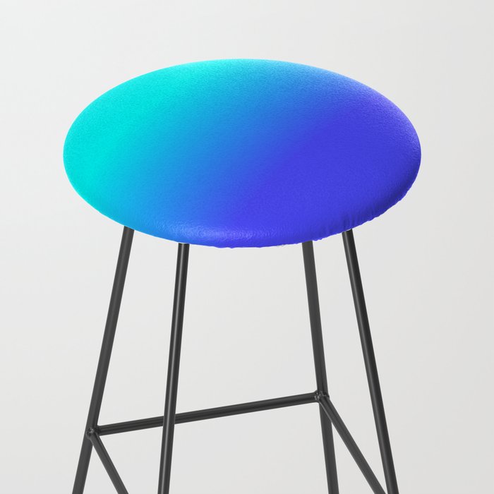 Neon Blue and Bright Neon Aqua Ombré Shade Color Fade Stool Gallery Image 2