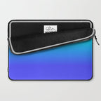 Neon Blue and Bright Neon Aqua Ombré Shade Color Fade Laptop Sleeve Gallery Image 2