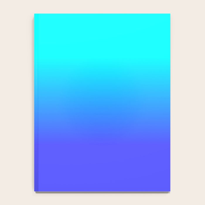 Neon Blue and Bright Neon Aqua Ombré Shade Color Fade Notebook Gallery Image 4
