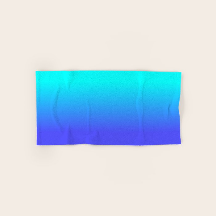 Neon Blue and Bright Neon Aqua Ombré Shade Color Fade Towels Gallery Image 1
