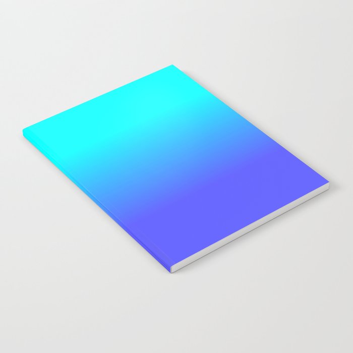 Neon Blue and Bright Neon Aqua Ombré Shade Color Fade Notebook Gallery Image 2