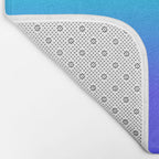 Neon Blue and Bright Neon Aqua Ombré Shade Color Fade Bath Mat Gallery Image 2