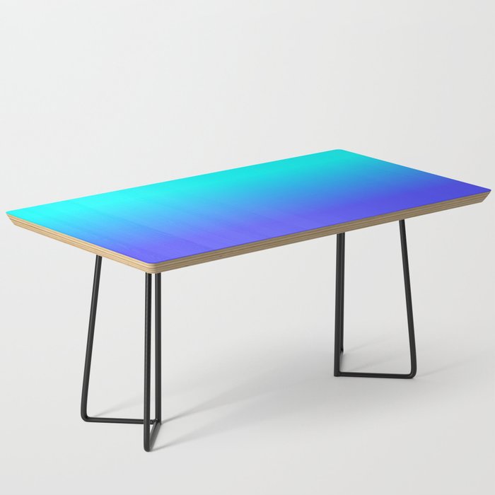 Neon Blue and Bright Neon Aqua Ombré Shade Color Fade Coffee Table Gallery Image 1