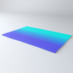 Neon Blue and Bright Neon Aqua Ombré Shade Color Fade Rug Gallery Image 3