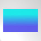 Neon Blue and Bright Neon Aqua Ombré Shade Color Fade Welcome Mat Gallery Image 1