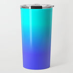 Neon Blue and Bright Neon Aqua Ombré Shade Color Fade Travel Mug Gallery Image 1