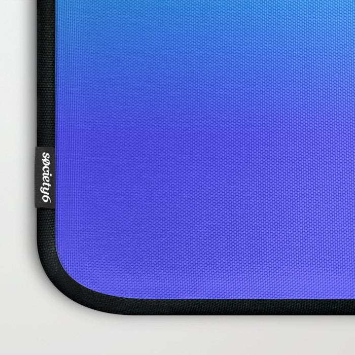 Neon Blue and Bright Neon Aqua Ombré Shade Color Fade Laptop Sleeve Gallery Image 3