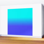 Neon Blue and Bright Neon Aqua Ombré Shade Color Fade Wall Mural Gallery Image 2