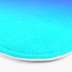 Neon Blue and Bright Neon Aqua Ombré Shade Color Fade Bath Mat Gallery Image 3