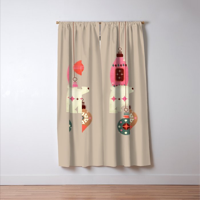 Festive Baubles With A Polar Bear Window Curtain Gallery Image 3